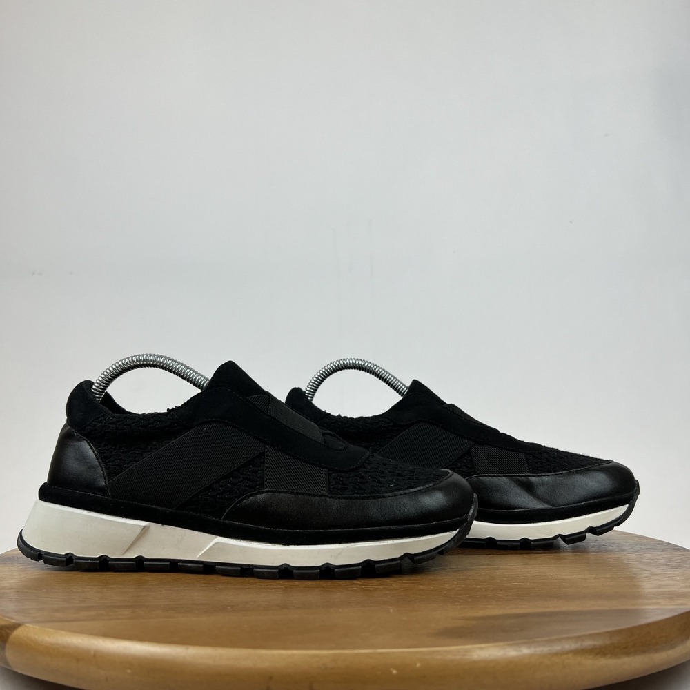 Womens Kenneth Cole Reaction Klancy Black Knit Slip On Low Sneakers Size 8 M GUC